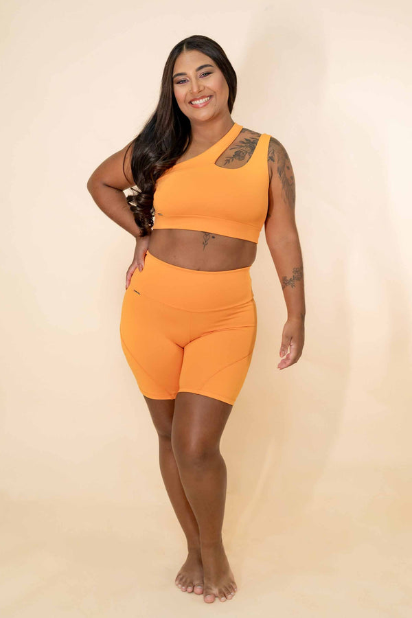 Conjunto Solar Laranja  - Top e Bermuda