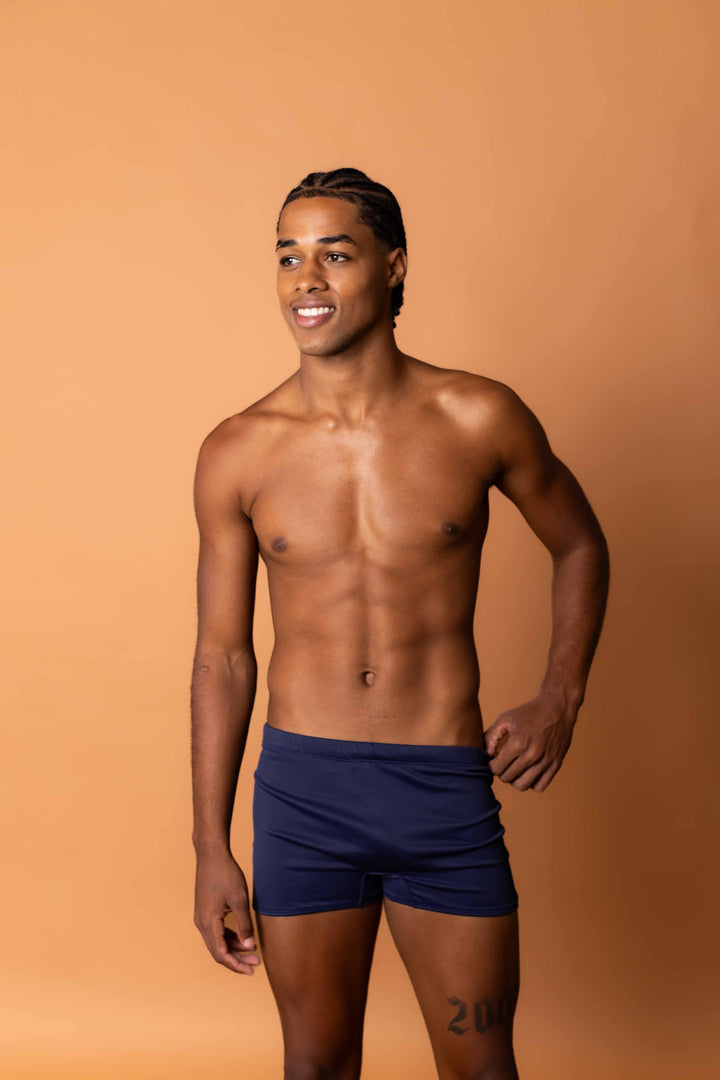 Sunga box azul com cadarço