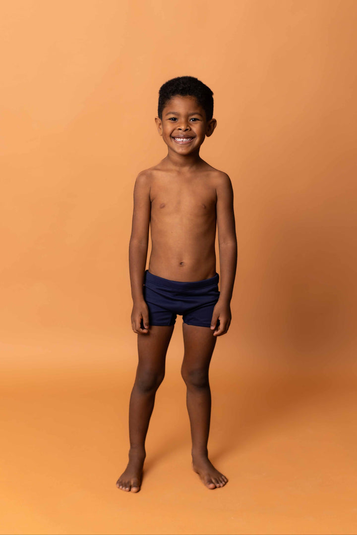 Sunga box infantil azul com cadarço