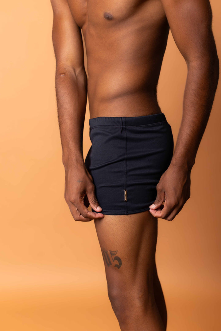 Sunga box preta com cadarço