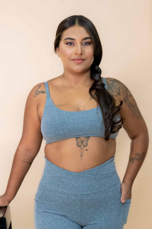 Conjunto Cinza Mescla - Top e Legging