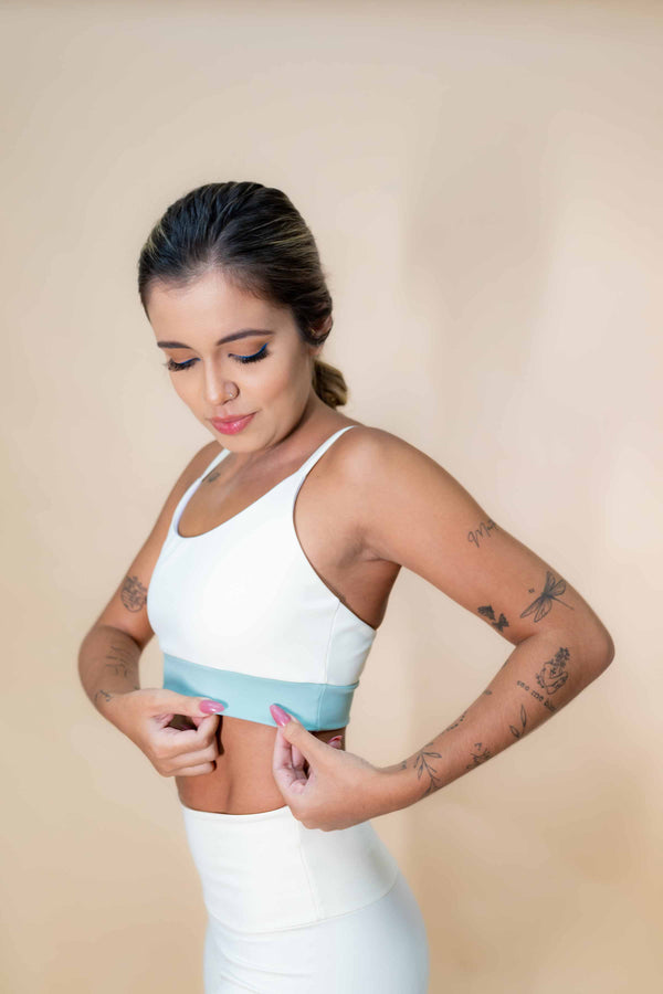 Top Gracioso Natural & Azul Tiffany - UV 50+
