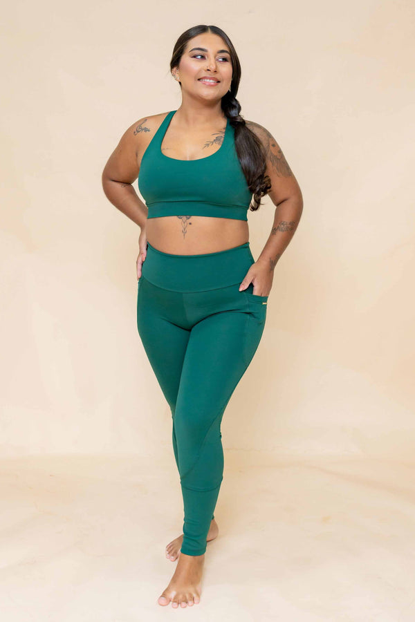Conjunto Essentials Verde - Top e Legging - UV 50+
